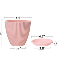 Plastic Flower Pot with Bottom Tray (5 Pcs Set)