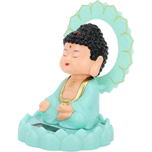 Plastic Solar Powered Moving Head Sitting Action Buddha Statue (1 Pc / Mix Color)