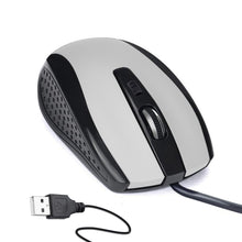 Silver wired mouse for PC, faster response, sleek design